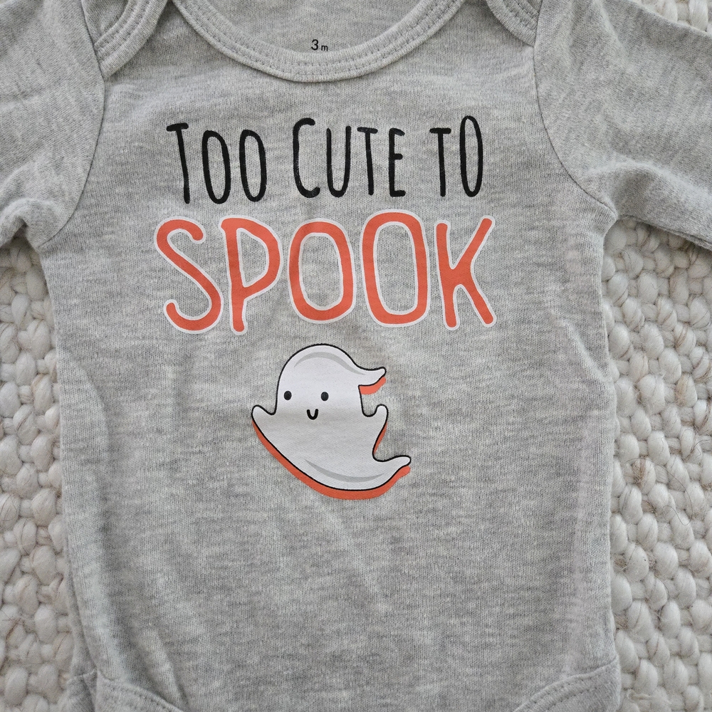 Baby Starters Halloween Bodysuit 3M – Too Cute to Spook Ghost Long Sleeve